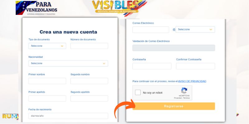 visibles registro venezolanos formulario
